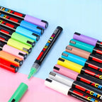 Rotuladores Acrílicos de Pintura, Juego de 12 Piezas, Impermeables