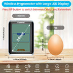 GEEVON Termómetro y higrómetro digital inalámbrico con reloj - Uso interior/exterior, escala dual (Fahrenheit/Celsius), monitor de temperatura y humedad de alta precisión, montable en la pared