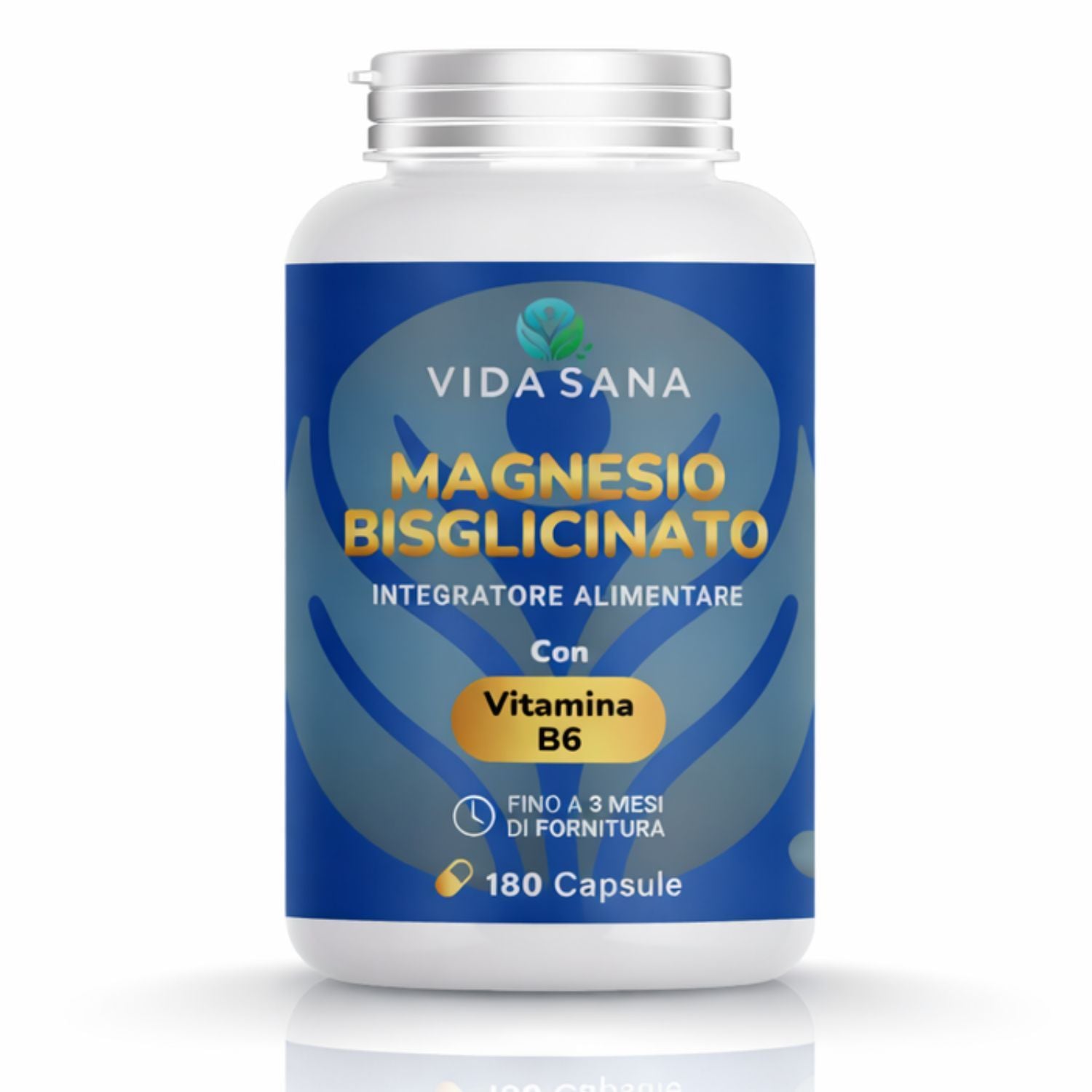 Bisglicinato de magnesio con vitamina B6 - Suplemento hecho en Italia - Complejo prémium