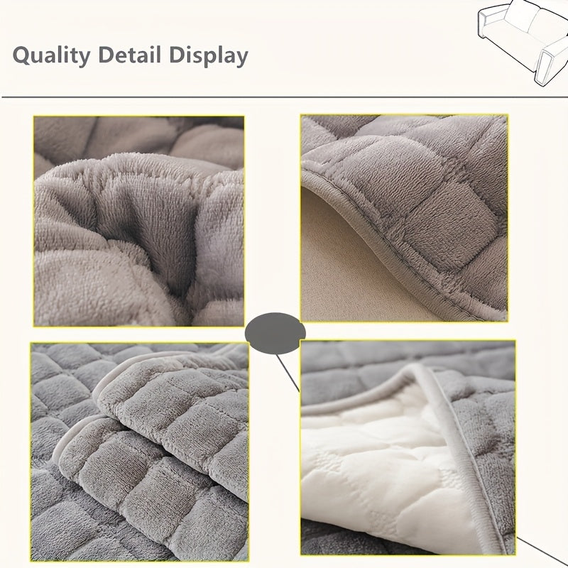 2 Piezas de Fundas Elegantes para Sofá Acolchadas en Franela - Protectores Muebles Suaves y Duraderos, Para Todo Clima, Amigables con las Mascotas, Lavable a Máquina para Sala, Dormitorio u Oficina | Textura Acolchada | Tapicería suave