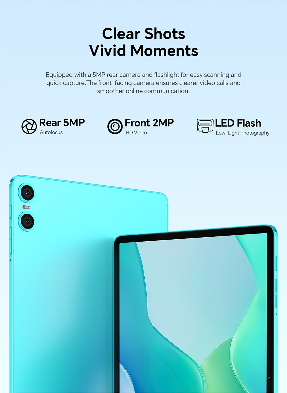 Tabletas Android | Teclast P33 Tablet de 10.1 pulgadas IPS, 9GB (3+6GB Virtual) RAM, 64GB ROM, Android 15, WiFi6, Batería de 6000mAh, Carga