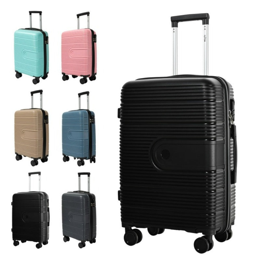 1 pieza de equipaje de PP resistente de 20 pulgadas, duro y suave, con ruedas giratorias de 360°, cerradura con contraseña y estilo TSA, asa extensible, cremallera suave y bolsillos de malla - Adecuado para equipaje de mano en aviones, trenes y viajes