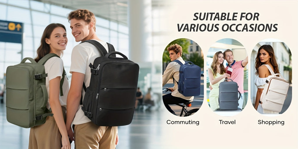 Mochila de Viaje 40X30X20 CM, Dimensiones Ryanair 40X30X20 CM Mochila de Cabina/Mochila de Equipaje/Mochila de Aviación, Convertible de Mano, Ligera Ideal para Viajes Cortos, Se Adapta Fácilmente Debajo de los Asientos, Mochila Portátil para Laptop de 14"
