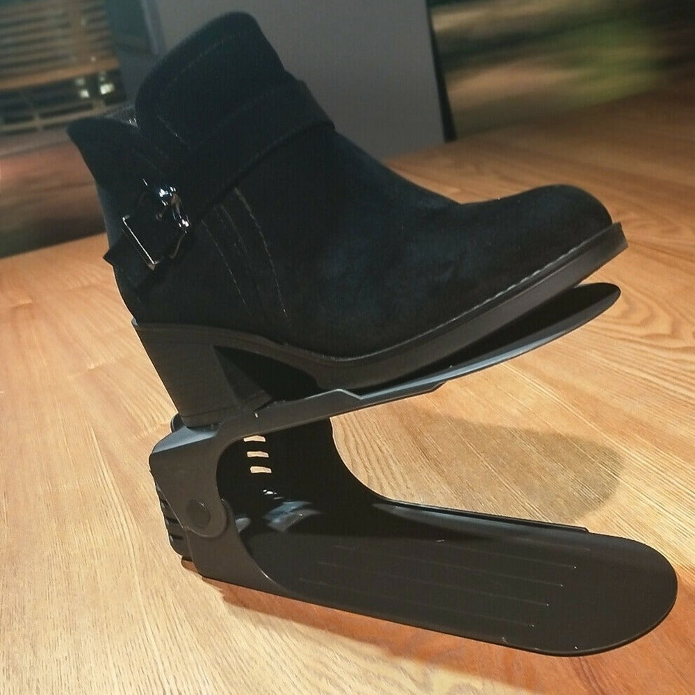 Juego de 30 estantes de plástico ajustables para zapatos, organizador de zapatos, con altura ajustable en 3 posiciones