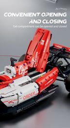 1:8 Escala Grande 1900 piezas de Bloques de Construcción de Coche Deportivo Rojo y Blanco, Kit de Modelo de Vehículo Famoso, Coche Deportivo Coleccionable, Regalo Perfecto para Amantes, Juguete de Ensamblaje para Adultos, Regalo de Cumpleaños/San Valentín