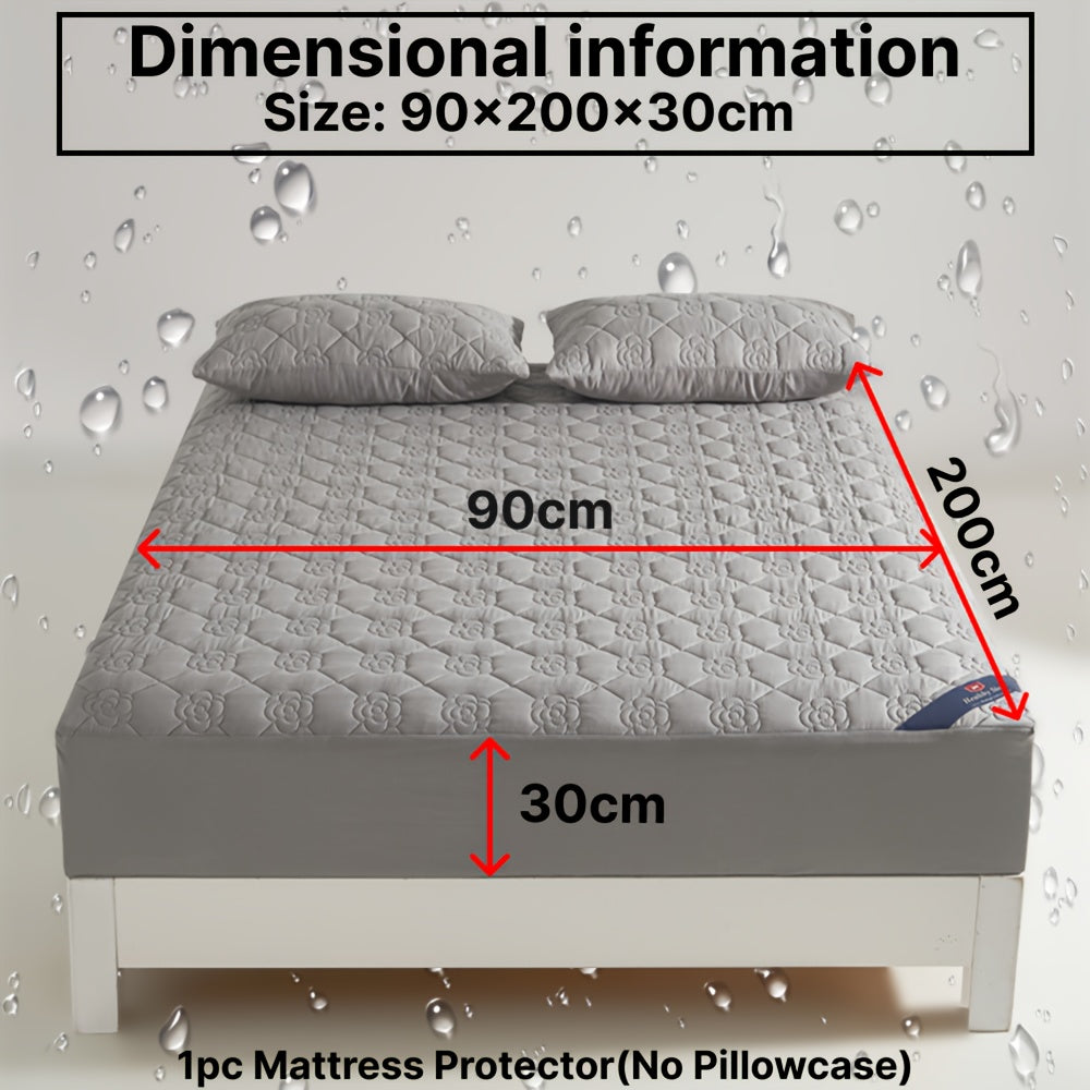 1 Protector de colchón impermeable cómodo, sábana ajustable impermeable suave y transpirable con tecnología Soundwave, funda de colchón de color sólido sin ruido, adecuada para apartamentos, dormitorios, hoteles, habitaciones de invitados y residencias de