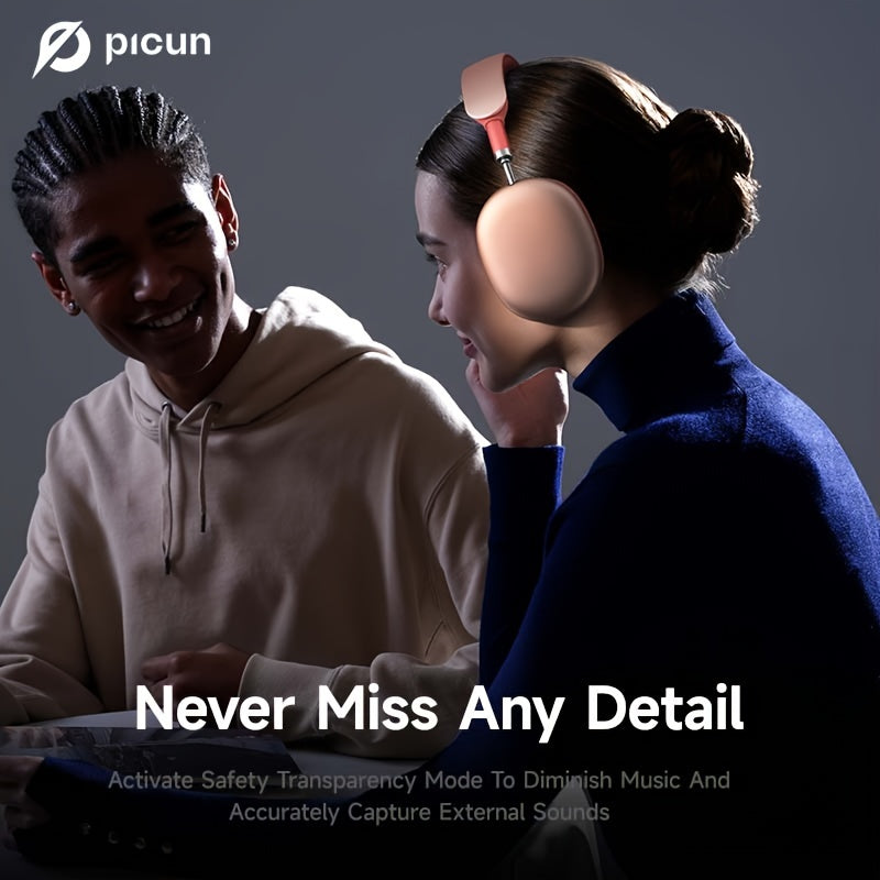 Auriculares Bluetooth | Auriculares híbridos con cancelación activa de ruido Picun con múltiples modos, auriculares inalámbricos supraaurales