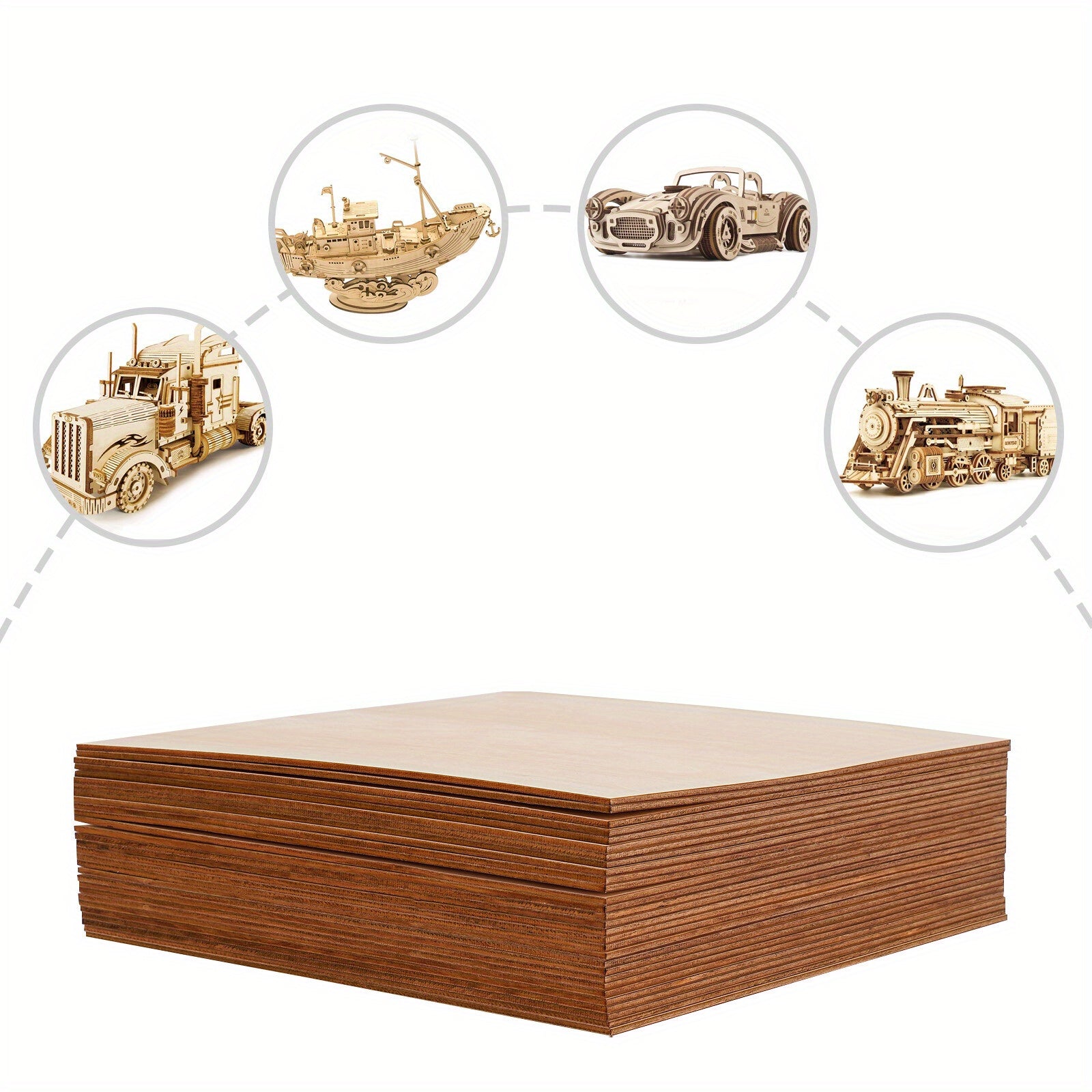 30 piezas (30 láminas) de tableros de madera de tilo - 1/8" de grosor x 12x12 pulgadas (3mm) - Resistentes, anti-flexión y antihumedad para manualidades DIY, construcción de modelos, proyectos en miniatura - Ideales para pintar, pegar, decoración del hoga