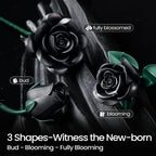 Adornos góticos de escritorio - Serie oscura ramo de rosas negras flores sintéticas rompecabezas DIY pieza decorativa - Rosa adecuada como regalo de cumpleaños figuras coleccionables