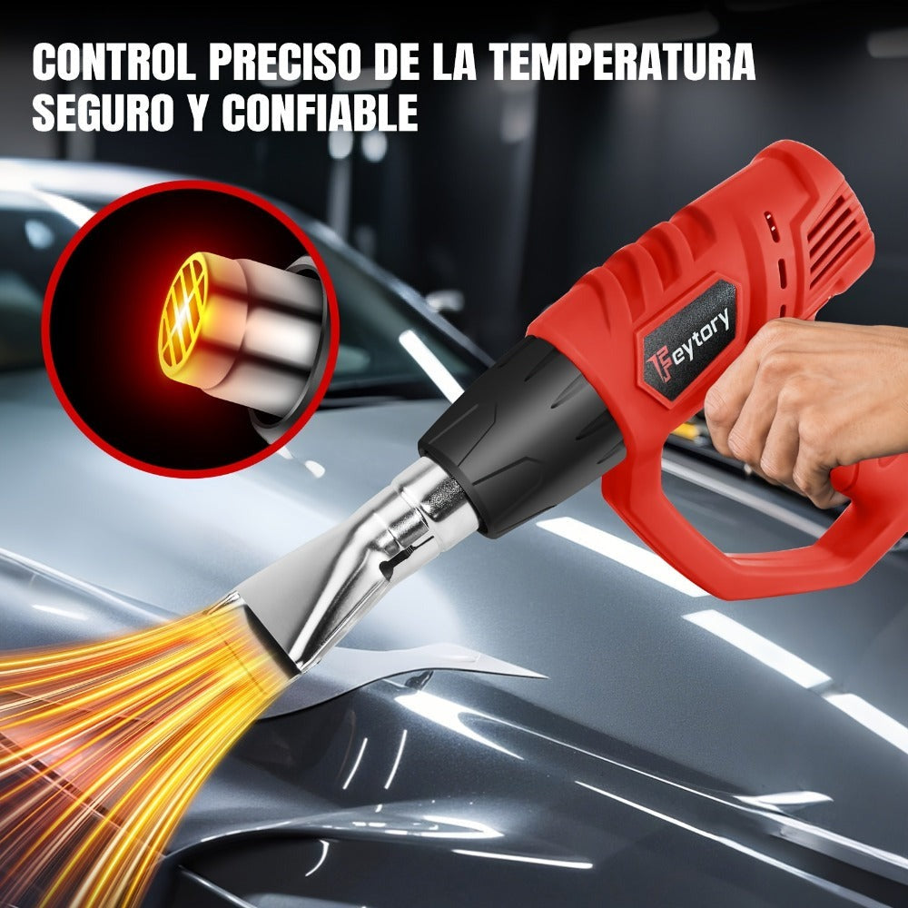 Pistola de Calor - 2000W Despintor de Alta Resistencia, Pistola de Aire Caliente con 2 Ajustes de Temperatura 300 y 600 Grados, Protección contra Sobrecarga, Calentamiento Rápido en 1.5s, 4 Boquillas - Pistola de Calor para Despintar, Encoger PVC, Manuali