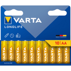 Pilas | Pilas AA Alcalinas de Alto Rendimiento, VARTA Longlife, Ultra Larga Duración, Energía Continua, Ideal para Controles Remotos, Juguetes