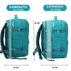 Mochila de cabina expandible 40x25x20-25cm | compartimiento para zapatillas | Mochila casual compatible con portátil 14 pulgadas