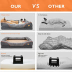 Cama ortopédica extragrande para perro, cama para mascotas de espuma de esponja, con funda lavable con cremallera, sofá tumbona para perros, para perros grandes y jumbo, regalo de juguete con chirrido, XL-3XL