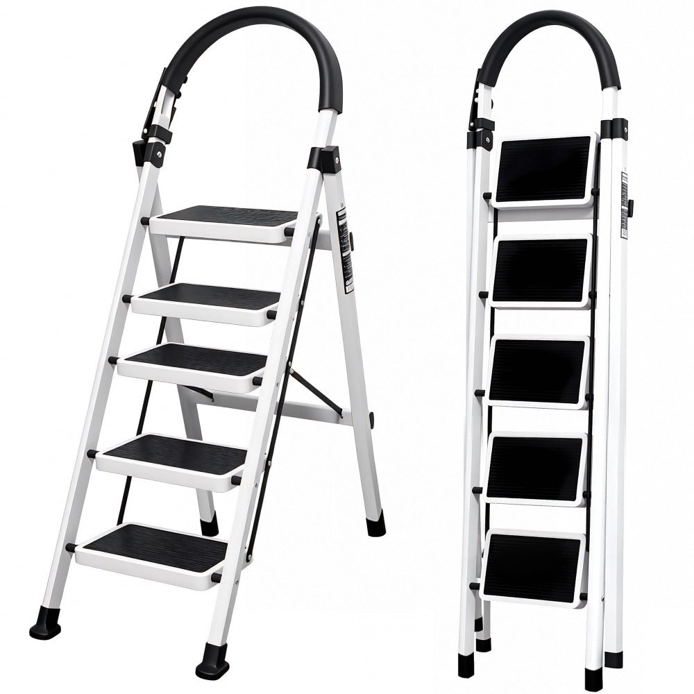 Escalera plegable doméstica de acero aleado con pasamanos antideslizante