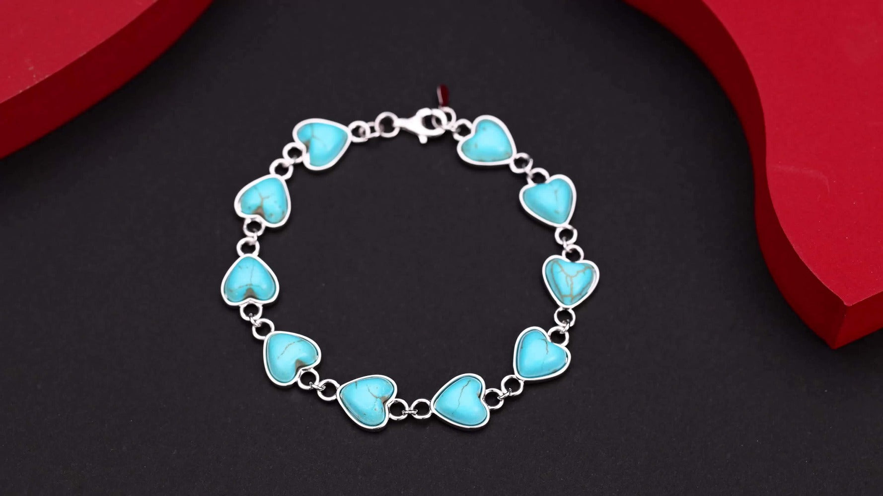 Pulsera de plata 925 para mujer, corazón de turquesa, pulsera exquisita, regalo diario para mujeres, regalo de vacaciones, regalo de San Valentín, regalo del Día de la Madre, regalo de cita, viene con caja de regalo