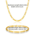 Set de Joyería para Mujer 925 Plata, Collar Figaro y Pulsera, Regalo para Noches Románticas, San Valentín, Navidad, con Caja de Regalo Adicional