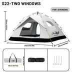Tienda de campaña PAKICETUS Pop Up para 1/2/3 personas | Amplia, ligera, portátil, ideal para senderismo y camping al aire libre, color amarillo sólido, material de poliéster y fibra