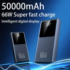 Batería Externa de 50000mAh, Carga Súper Rápida, Batería de Respaldo de Energía de Emergencia para Exteriores, Luz para Camping al Aire Libre, Batería Externa de Gran Capacidad, Soporta la Carga de Múltiples Dispositivos Simultáneamente, Adecuada para Tel