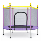 Trampolín de 1.5 pies con cubierta de red de seguridad y accesorios | Saltarín de espacio libre para uso en interiores y exteriores, forma redonda, material de hierro y ABS, disponible en naranja y rosa - Marca: youyijia
