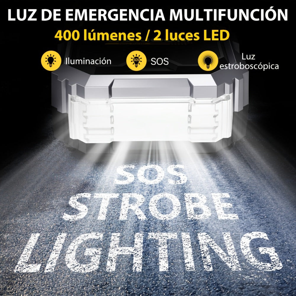 Arranque de coche con compresor de aire e inflador de neumáticos inalámbrico, arrancador de batería de 12000A con banco de energía y linternas LED, caja de arranque automático de 12V para todos los vehículos de gasolina o diésel de 10.0L con estuche de tr
