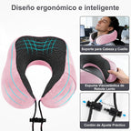 Una Almohada Cervical Ergonómica en Forma de U con Bolsa de Almacenamiento, Espuma de Memoria con Tecnología de Rebote Lento, Funda Lavable a Máquina, Ligera y Portátil para Avión, Oficina y Hogar, Apoya Cuello y Cabeza, Ideal para Siestas, Lectura y Ver