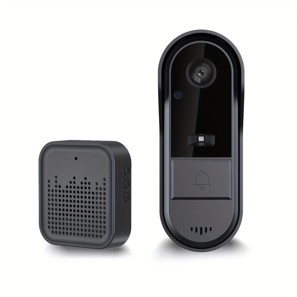Cámara de Video Timbre Inalámbrica Wi-Fi, Cámara de Video Timbre Interior/Exterior, Detección Humana por IA y Alertas Instantáneas, Visión Nocturna HD 1080P, Audio Bidireccional, Monitor Interior en Tiempo Real, Alimentación USB, Batería de Larga Duración