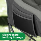 Silla de camping plegable doble con almohadilla suave y espesa, silla de descanso de alta carga para patio y balcón, silla de ocio de gran carga de 220 kg, portátil, adecuada para camping en patio, camping, piscina al aire libre.