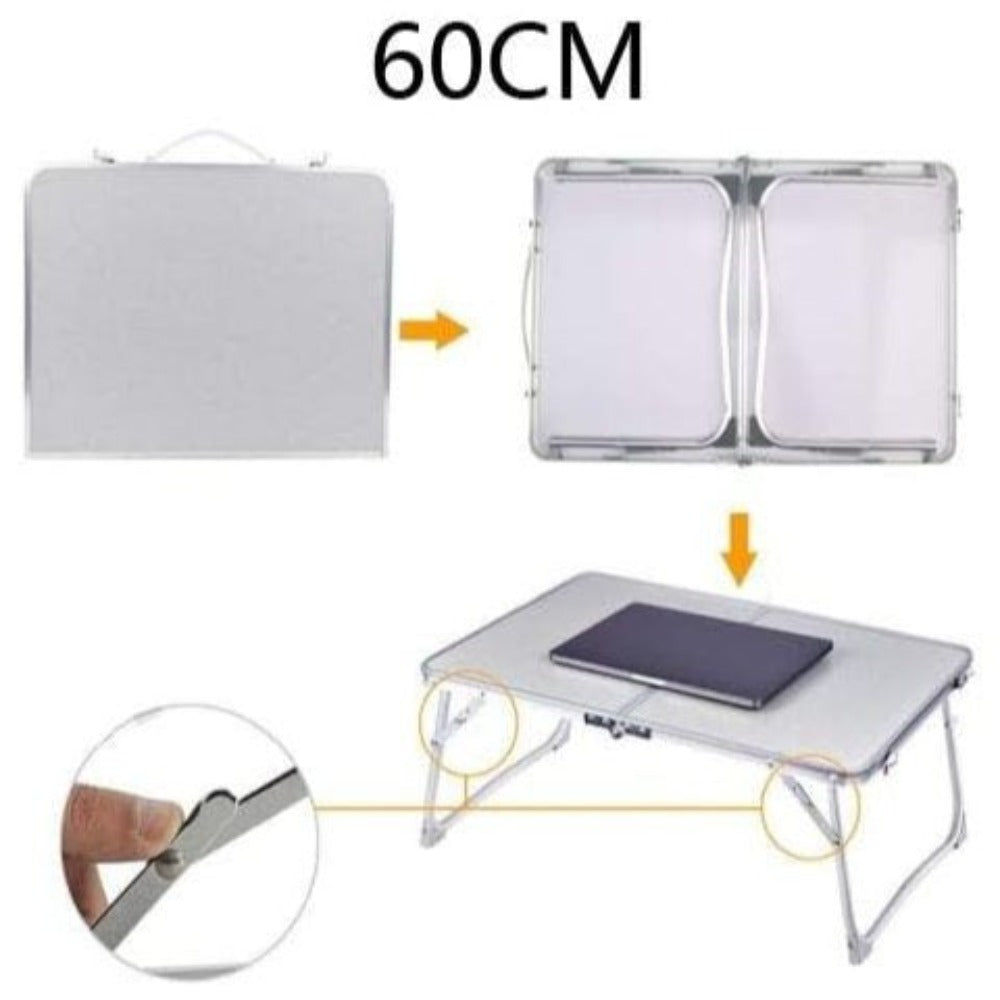 Mesa Plegable de Camping, Mesa de Picnic Ligera de Aluminio, Mesa Portátil para Laptop, Escritorio de Regazo, Ideal para Picnic/Camping o Desayunar, Leer, Ver Películas en la Cama/Sofá