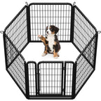 Corral para cachorros Costoffs de 65 cm de ancho x 80 cm de alto con paneles de malla, recinto plegable para perros con puerta y estacas de sujeción para uso en interiores y exteriores