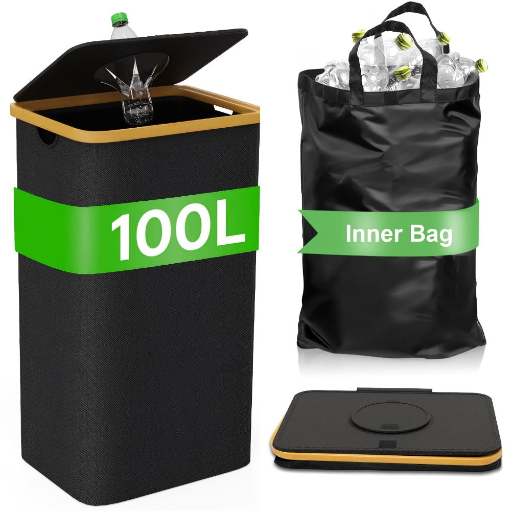 Cubo de recolección de residuos doméstico de tela Oxford 900D, cubo de basura de cocina de gran capacidad de 70/100 litros, colector de botellas plegable, caja de almacenamiento para juguetes variados, contenedor de recolección, adecuado para las necesida