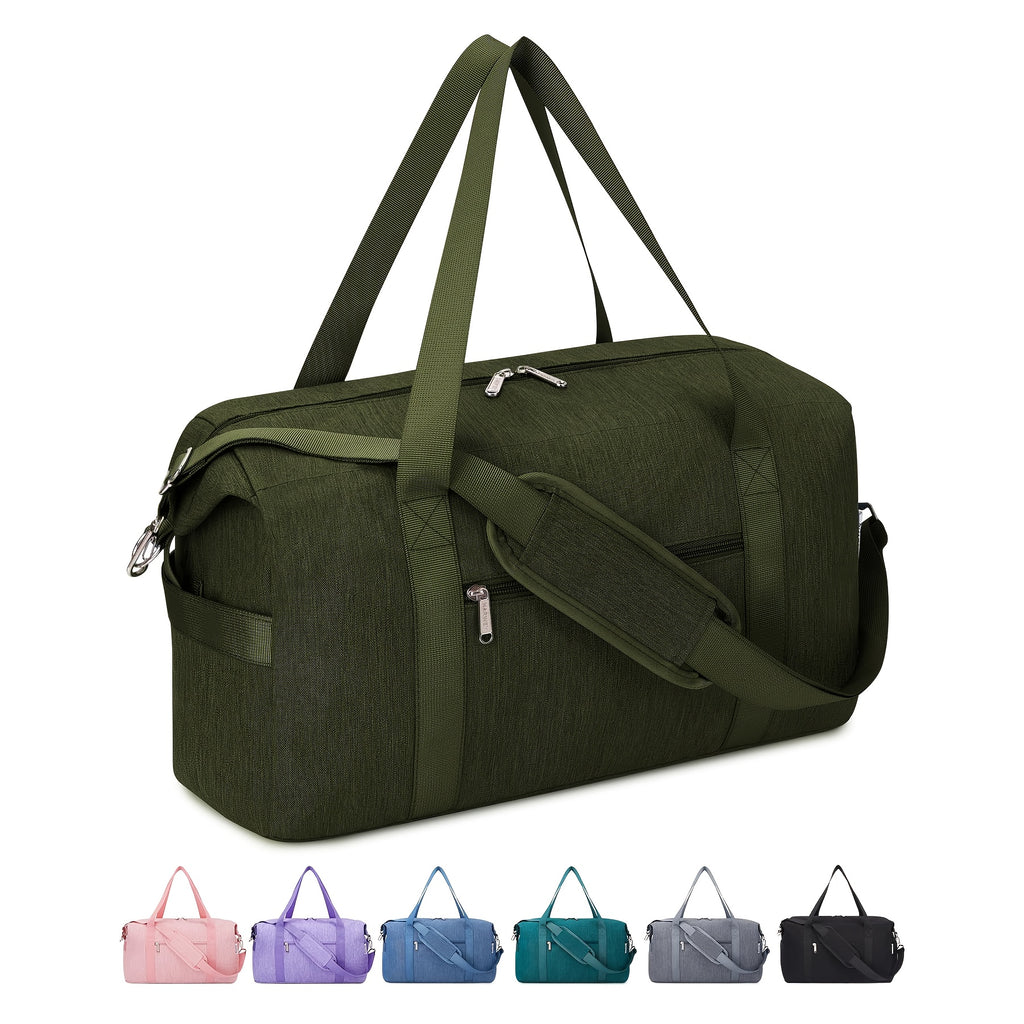 Maleta de Cabina Aprobada por la TSA - Bolso Plegable para Asiento, Compacto y Ligero, Aprobado por Aerolíneas con Bolsillo con Cremallera, Maleta de Viaje Plegable para Negocios y Ocio - Morado, Compartimento Principal Espacioso para Viajes de Una Noche