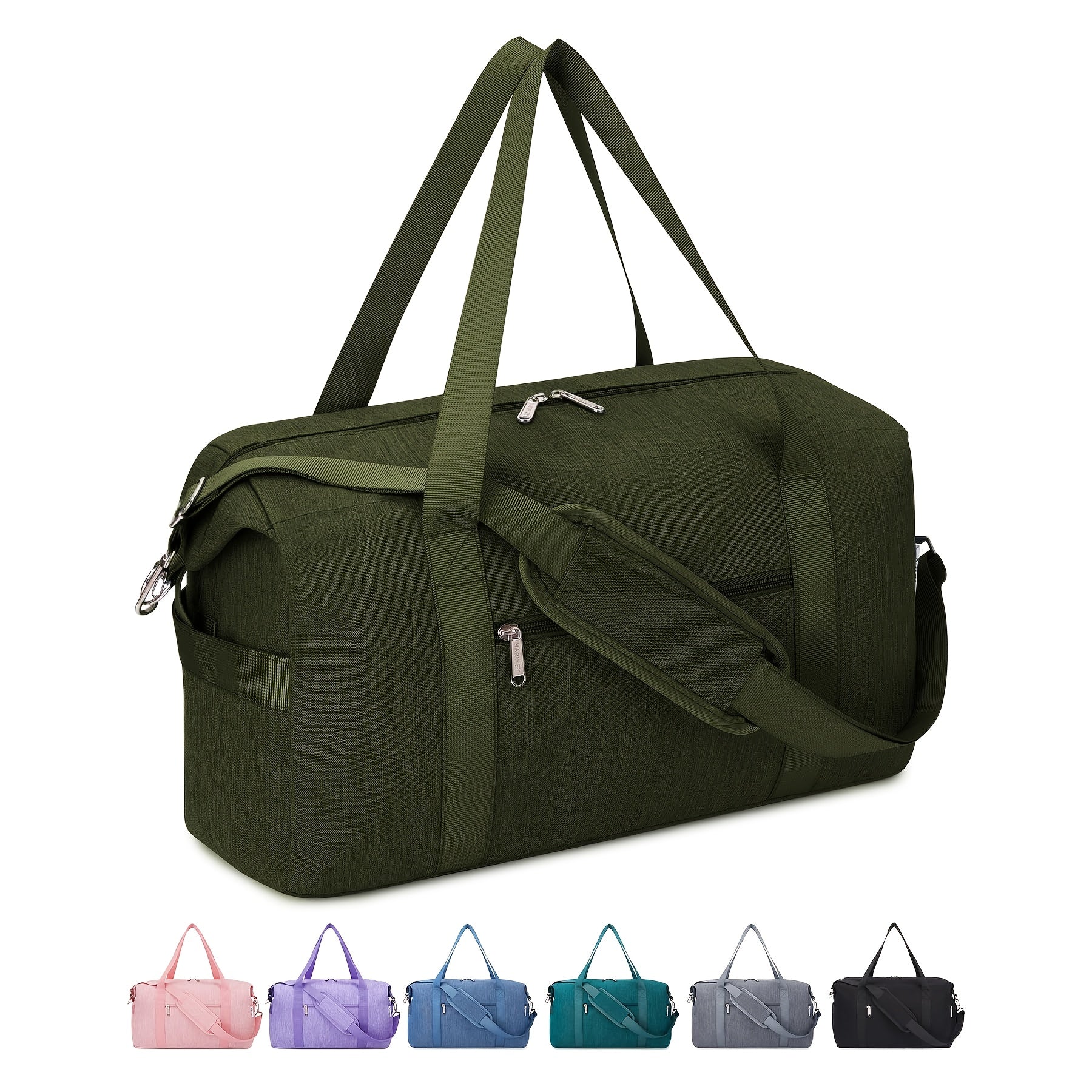 Maleta de Cabina Aprobada por la TSA - Bolso Plegable para Asiento, Compacto y Ligero, Aprobado por Aerolíneas con Bolsillo con Cremallera, Maleta de Viaje Plegable para Negocios y Ocio - Morado, Compartimento Principal Espacioso para Viajes de Una Noche