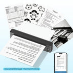 Impresora Térmica Inalámbrica A10A, Batería de 1800Mah, Impresora Móvil Compacta para Viajes, Oficina, Hogar, Incluye 10 Hojas de Papel Térmico. Compatible con Smartphones y Computadoras