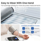 Monitor de Presión Arterial Digital de Brazo con Pantalla LED Grande de 4.0" - Medidor Preciso de Presión y Ritmo Cardíaco, Detección de Pulso Irregular, 2x120 Memorias para 2 Usuarios, Apta para Brazalete de 22-42cm (8.7-16.5"), Alimentación USB-C y Bate