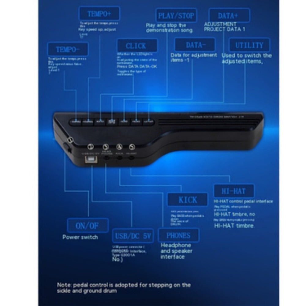 Batería electrónica, 7 pads enrollables, kit de batería midi portátil con altavoz incorporado/pedales/tomacables para auriculares, excelente regalo de vacaciones para principiantes