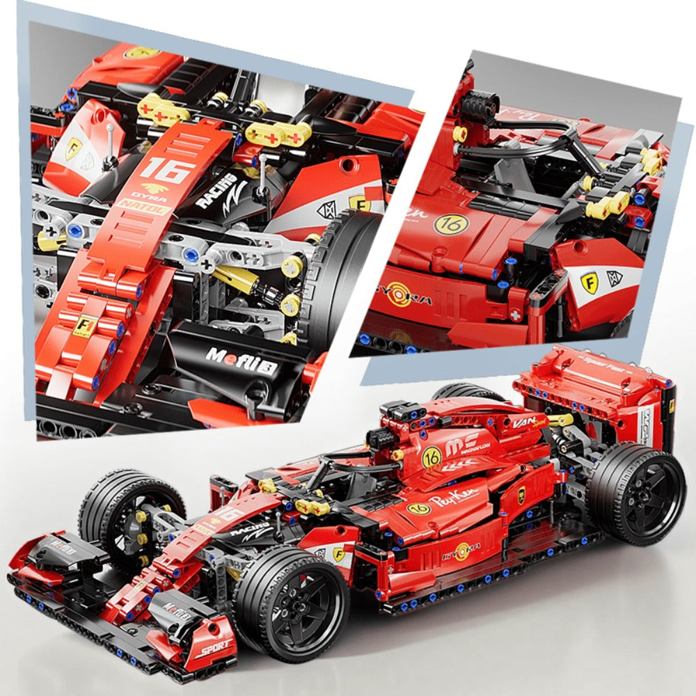 Coche de bloques de construcción de 1163 piezas, diseño de ciencia y tecnología con apariencia genial en y rojo, el ensamblaje es simple y fácil de operar, apto para regalos de festividades para amantes de las modas