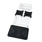 Escurridor de platos plegable de gran capacidad con bandeja de goteo, secador de platos