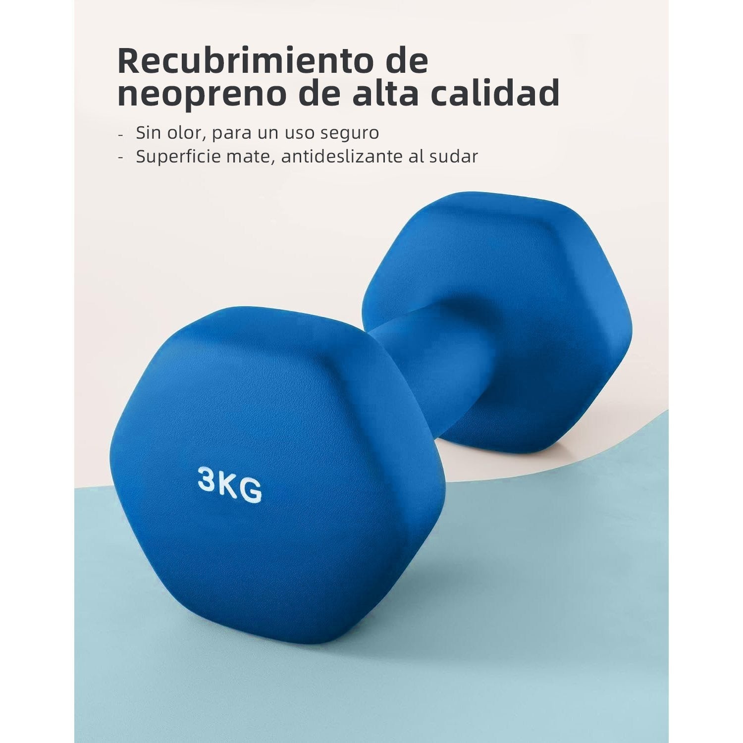 Mancuernas Fijas de Neopreno para Ejercicios en Gimnasio | Material: Hierro con Revestimiento de Vinilo | Pesas para Mujeres y Hombres
