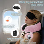 Una Almohada Cervical Ergonómica en Forma de U con Bolsa de Almacenamiento, Espuma de Memoria con Tecnología de Rebote Lento, Funda Lavable a Máquina, Ligera y Portátil para Avión, Oficina y Hogar, Apoya Cuello y Cabeza, Ideal para Siestas, Lectura y Ver