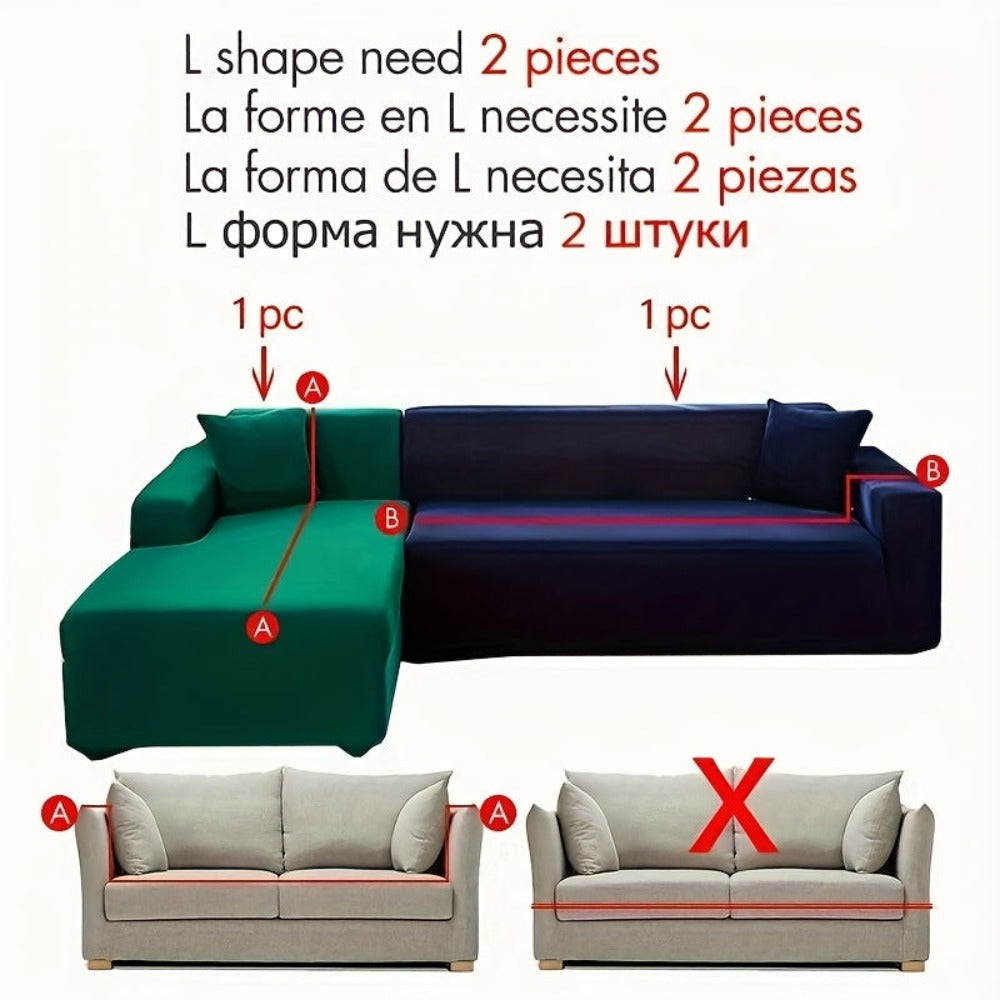 Fundas para sofá en forma de L, 2 piezas, protector de fundas para sofá seccional de 3+4 plazas - La solución perfecta para un salón elegante y chic