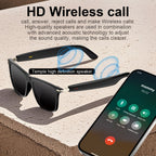 Gafas de audio inteligentes multifuncionales con tecnología de onda sonora incorporada, altavoz lineal, compatibles con llamadas inalámbricas, contestar llamadas, rechazar llamadas, escuchar música con gafas, control de fotos, batería grande de 85mAh*2, b