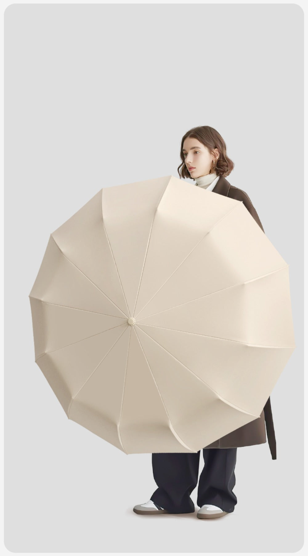 1 y 2 Especificaciones Opcionales, Paraguas Plegable con Hebilla Totalmente Automática, y Protección Solar, Adecuado Tanto para Hombres Como para Mujeres, Paraguas de Viaje, Con un Diámetro de 106cm/41.2 pulgadas Cuando Está Abierto, Robusto y Duradero, P