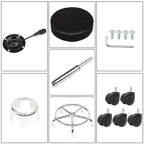 Taburete Negro Giratorio con Reposapiés Ergonómico Ajuste de Altura de Trabajo de Oficina Silla de Masaje para Spa Salón de Tatuajes Clínica Dental Belleza
