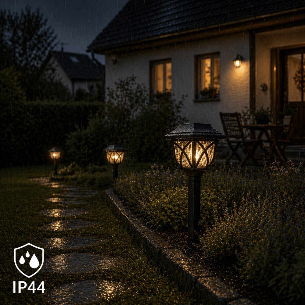 Juego de 6 luces solares de camino Setonr para exterior, luces LED de estaca para jardín para césped, patio, paisajismo, patio, camino y decoración de maceteros