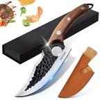 Machete deshuesador multifuncional de 27.94 cm con agujero, hoja afilada, acero inoxidable, mango cómodo, apto para cocina, exteriores, pesca, barbacoa, puede cortar carne, pescado, verduras, frutas, deshuesar