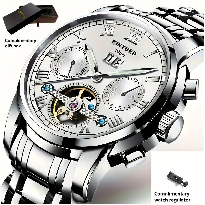 Reloj Mecánico Deportivo Casual de Lujo con Espalda Transparente, Cuerpo Automático y Resistente al Agua para Hombres como Regalo Festivo