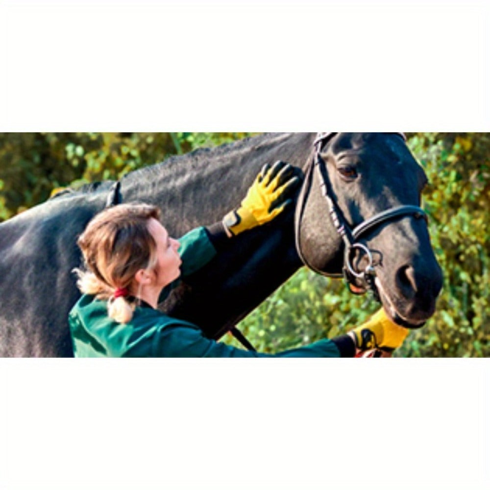 Guantes para baño y aseo de mascotas - Guantes para deshacer pelaje aptos para mascotas con pelo largo y corto, eficaces para eliminar el pelo de gatos, perros y caballos (Amarillo)