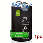 Cubo de Reciclaje Plegable de 100L y 70L, Material de Nylon 900D, con Bolsa Extraíble - Organizador de Basura de Tela Oxford Negra de Gran Capacidad, para Reciclaje de Vidrio, Plástico, Metal y Botellas Vacías, Almacenamiento para Cocina y Lavandería
