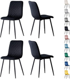 Sillas de comedor MCC Direct en conjunto de 4 piezas Hechas de terciopelo, patas de metal, sillas Lexi, sillas de diseño