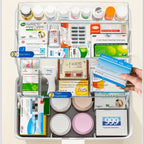 Organizador Médico de 3 Niveles - Caja de Almacenamiento de Medicina Familiar de Gran Capacidad con Cierre Seguro a Presión, Diseño Portátil Resistente para Hogar/Viajes/Oficina, Regalo Esencial Ideal para la Salud y la Seguridad
